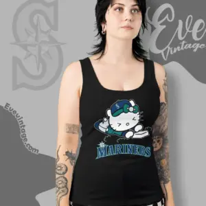 seattle mariners hello kitty sliding into home tank top racerback