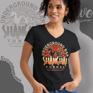 shanghai tunnel bar shirt portland underground bar v neck tshirt