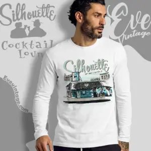 silhouette lounge shirt allston ma dive bar long sleeve tee