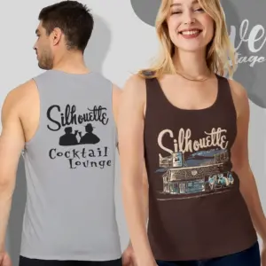 silhouette lounge shirt allston ma dive bar tank top racerback