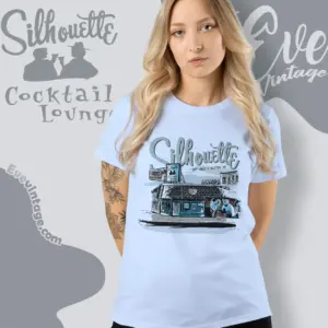 silhouette lounge shirt allston ma dive bar women t shirt