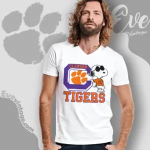 snoopy clemson tigers joe cool v neck tshirt