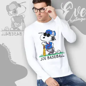 snoopy joe baseball vintage long sleeve tee