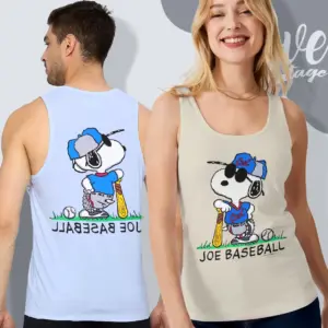 snoopy joe baseball vintage tank top racerback