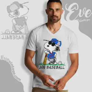 snoopy joe baseball vintage v neck tshirt
