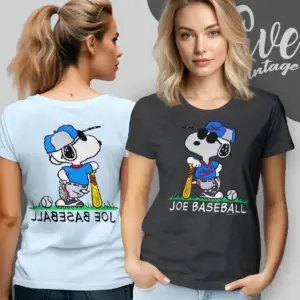 snoopy joe baseball vintage women t shirt