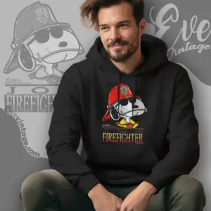 snoopy joe firefighter vintage hoodie