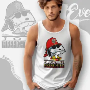 snoopy joe firefighter vintage tank top racerback