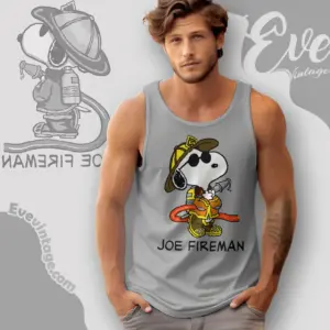 snoopy joe fireman tank top racerback