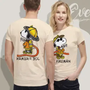 snoopy joe fireman women t shirt