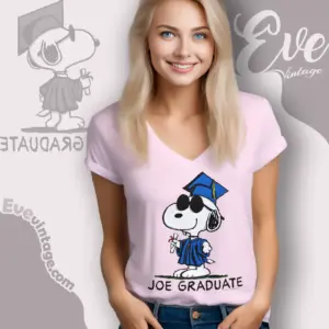 snoopy joe graduate vintage v neck tshirt