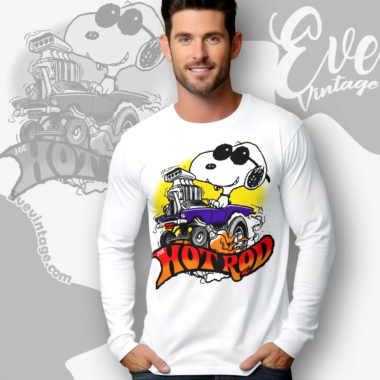 snoopy joe hot rod vintage long sleeve tee snoopy joe hot rod vintage long sleeve tee
