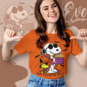 snoopy joe trick or treat vintage 90s women t shirt