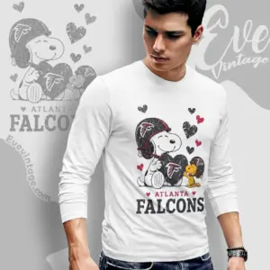 snoopy love atlanta falcons long sleeve tee