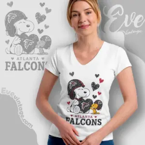 snoopy love atlanta falcons v neck tshirt