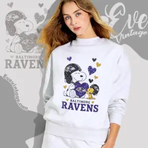 snoopy love baltimore ravens sweatshirt