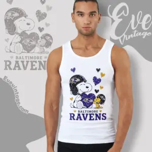 snoopy love baltimore ravens tank top racerback