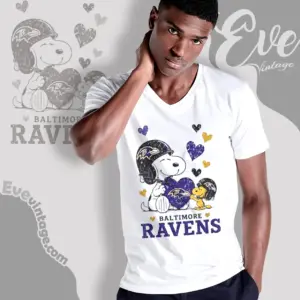 snoopy love baltimore ravens v neck tshirt