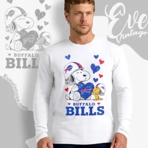 snoopy love buffalo bills long sleeve tee