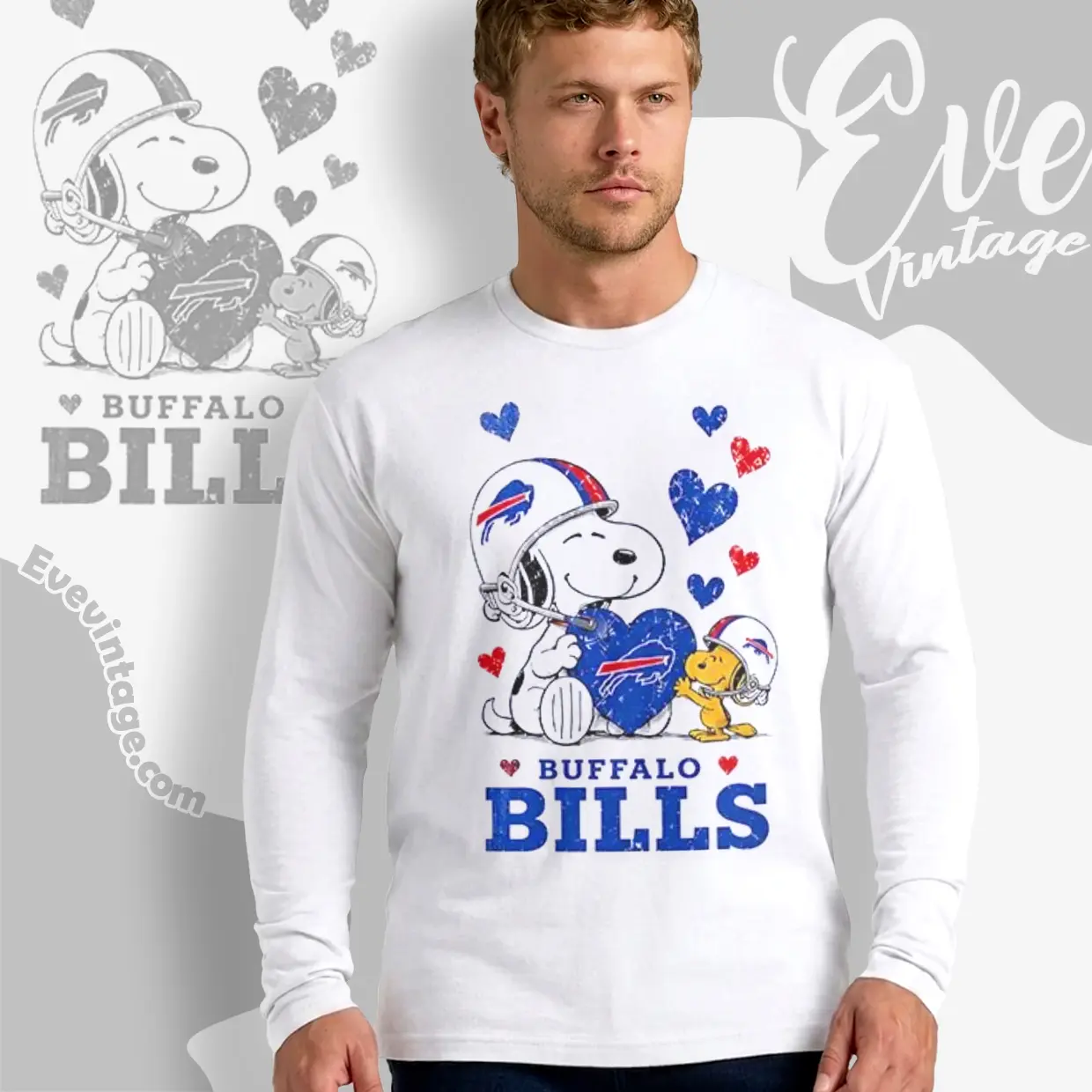 snoopy love buffalo bills long sleeve tee snoopy love buffalo bills long sleeve tee