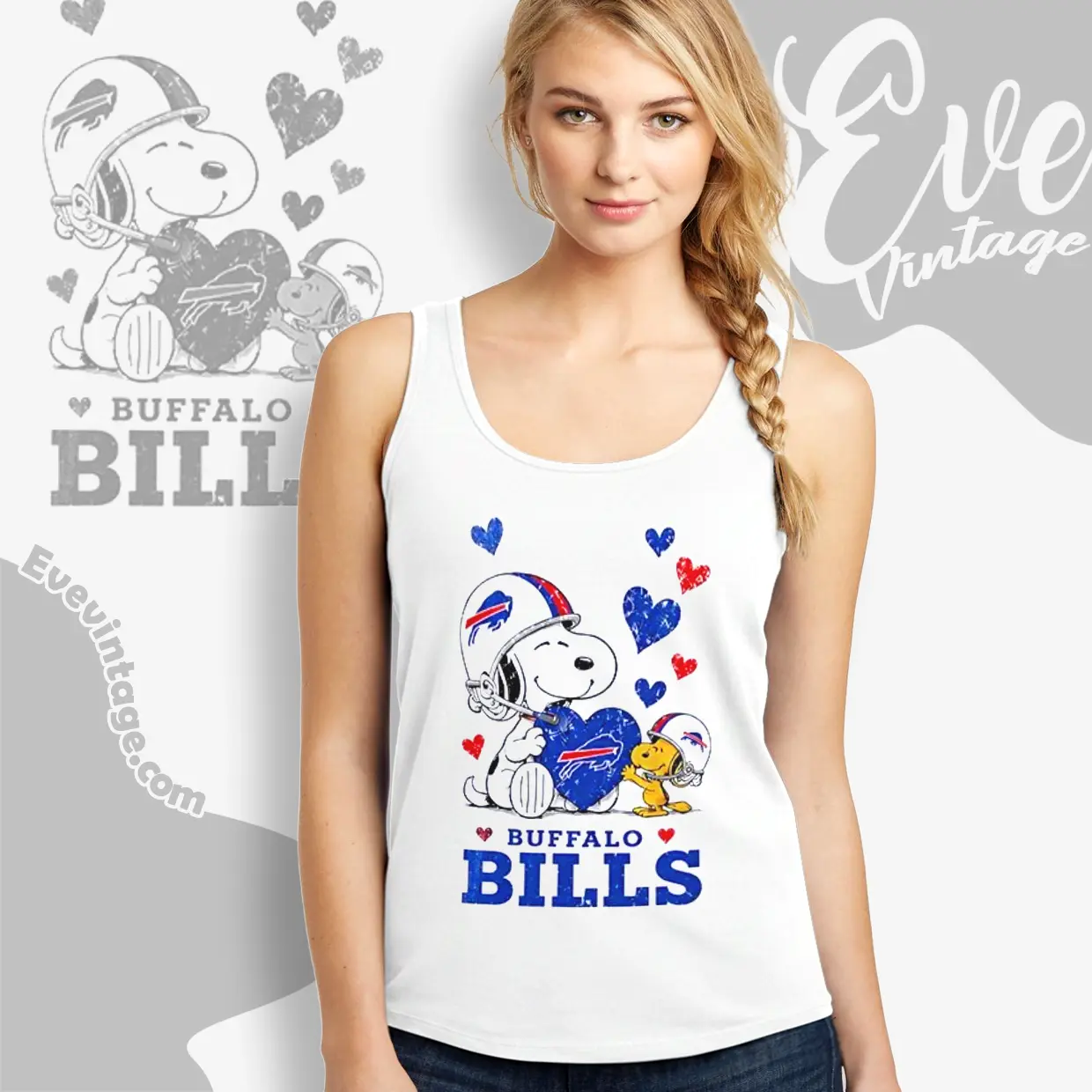 snoopy love buffalo bills tank top racerback snoopy love buffalo bills tank top racerback