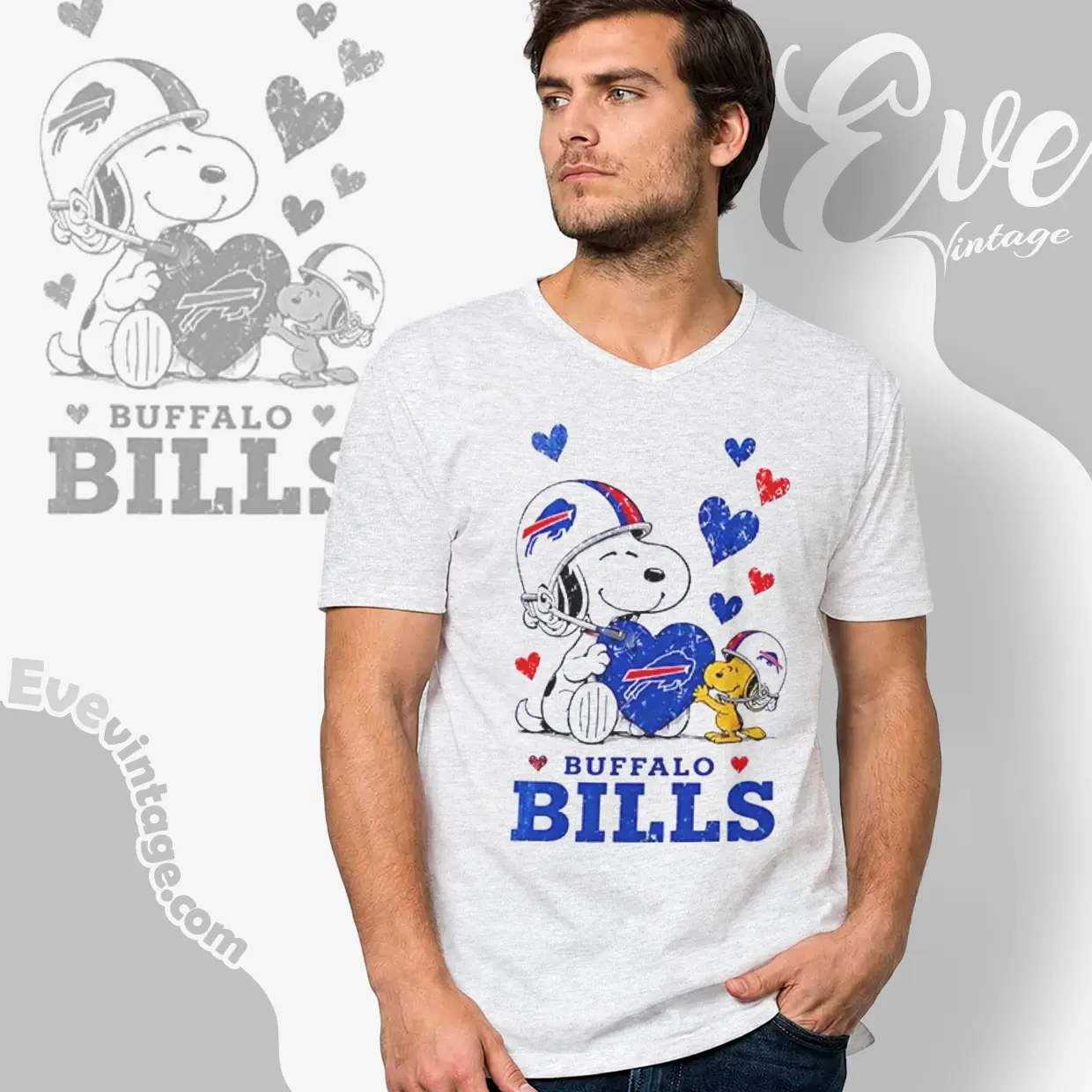 snoopy love buffalo bills v neck tshirt snoopy love buffalo bills v neck tshirt