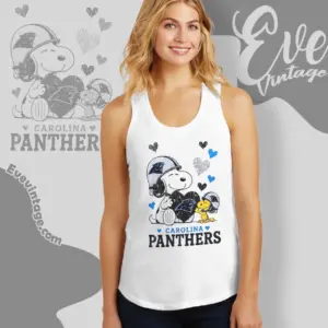 snoopy love carolina panthers tank top racerback