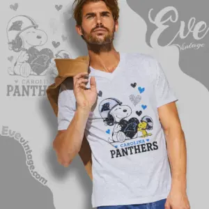 snoopy love carolina panthers v neck tshirt