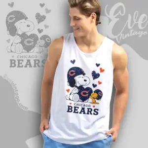 snoopy love chicago bears tank top racerback