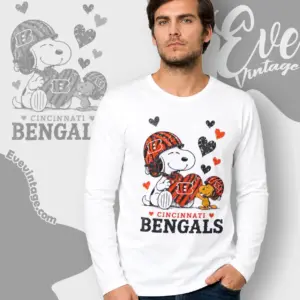 snoopy love cincinnati bengals long sleeve tee