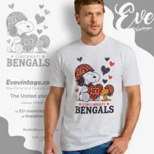 snoopy love cincinnati bengals t shirt