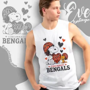 snoopy love cincinnati bengals tank top racerback