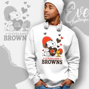 snoopy love cleveland browns sweatshirt