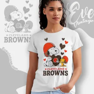 snoopy love cleveland browns women t shirt