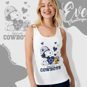 snoopy love dallas cowboys tank top racerback