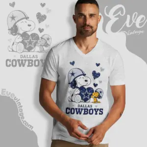snoopy love dallas cowboys v neck tshirt
