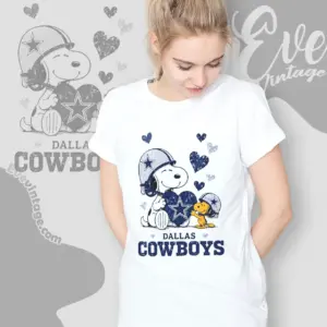 snoopy love dallas cowboys women t shirt