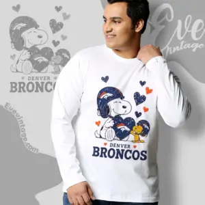 snoopy love denver broncos long sleeve tee