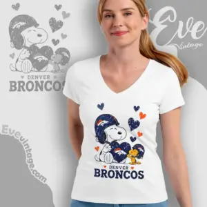 snoopy love denver broncos v neck tshirt