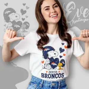 snoopy love denver broncos women t shirt