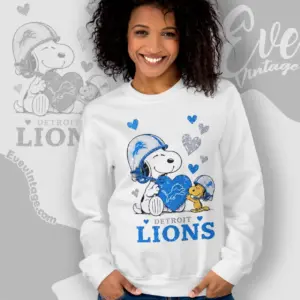 snoopy love detroit lions sweatshirt