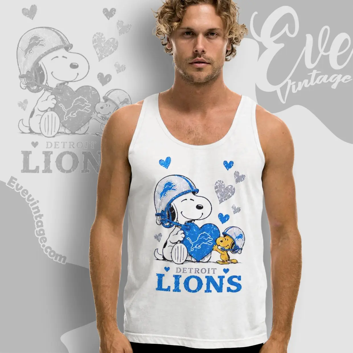 snoopy love detroit lions tank top racerback snoopy love detroit lions tank top racerback