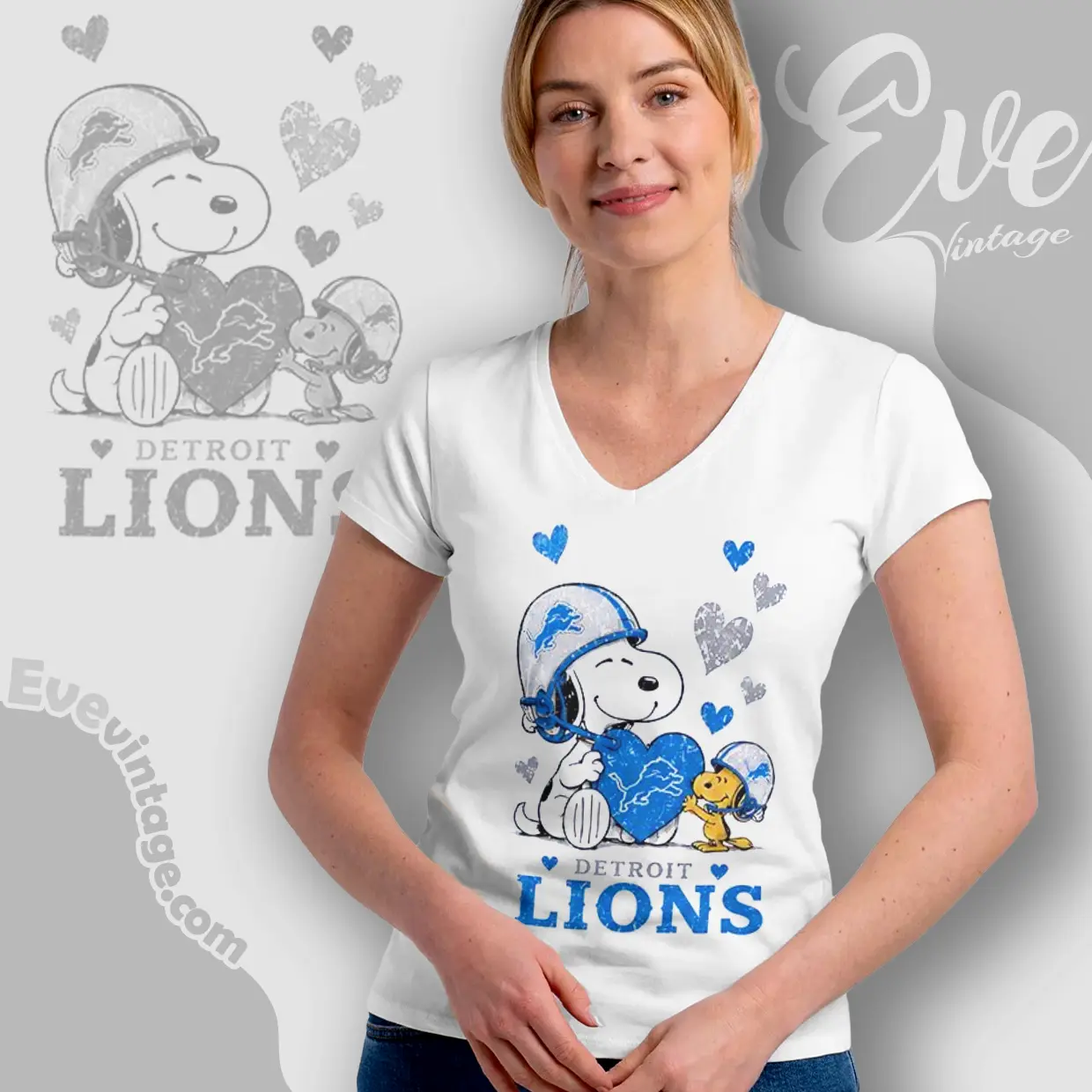 snoopy love detroit lions v neck tshirt snoopy love detroit lions v neck tshirt