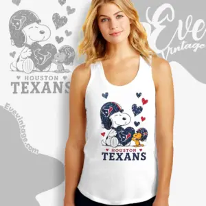snoopy love houston texans tank top racerback