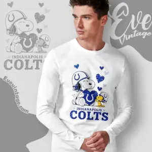 snoopy love indianapolis colts long sleeve tee