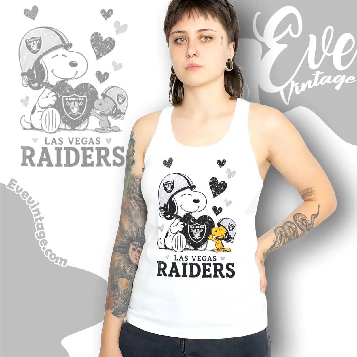 snoopy love las vegas raiders tank top racerback snoopy love las vegas raiders tank top racerback