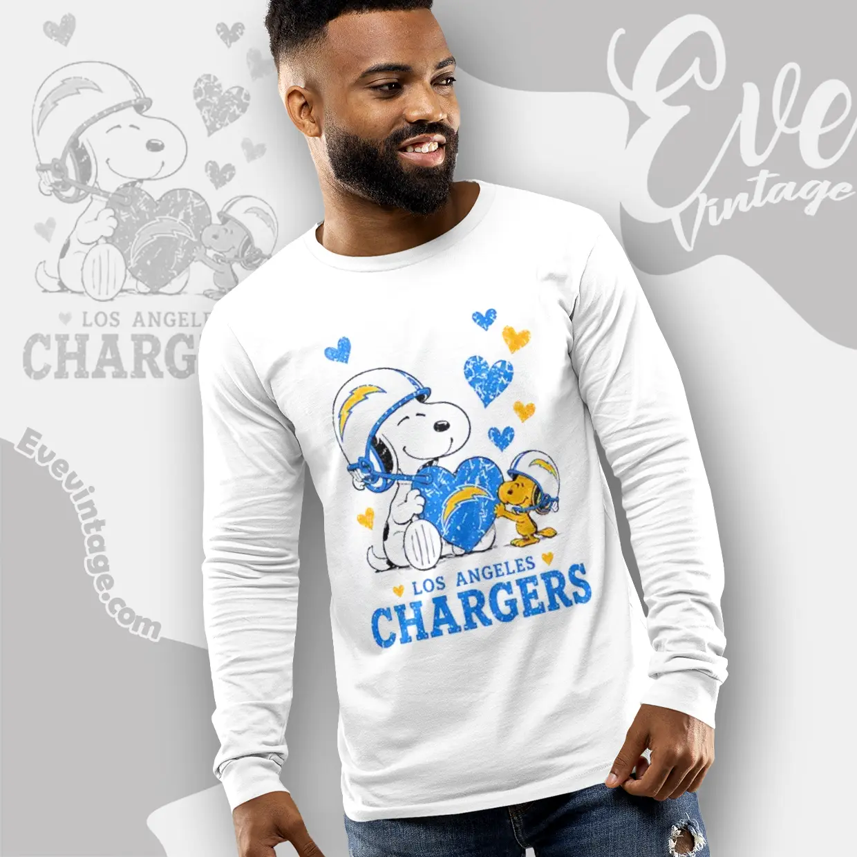 snoopy love los angeles chargers long sleeve tee snoopy love los angeles chargers long sleeve tee
