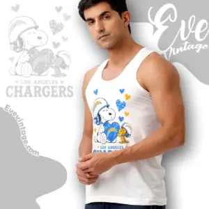 snoopy love los angeles chargers tank top racerback