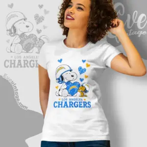 snoopy love los angeles chargers women t shirt