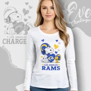 snoopy love los angeles rams long sleeve tee